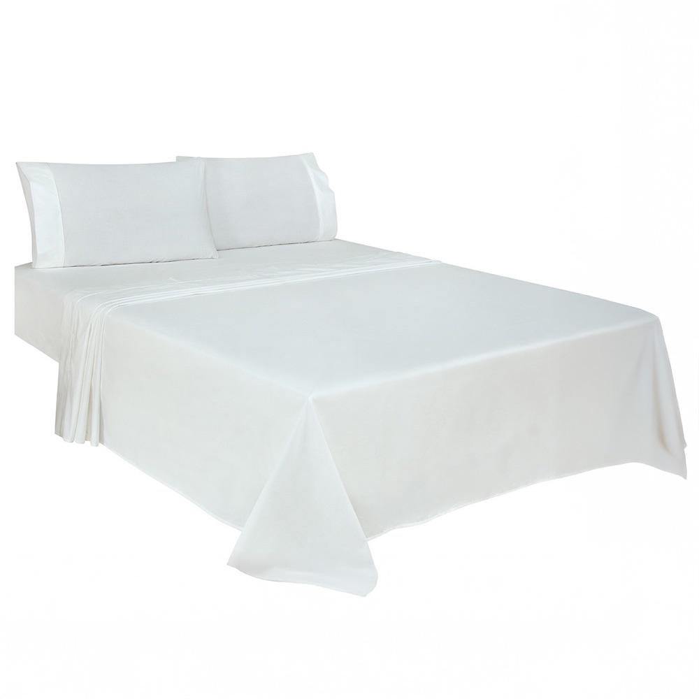 Set de Sábanas 60/40 180 Hilos Blanco - Viva Varios Tamaños Queen