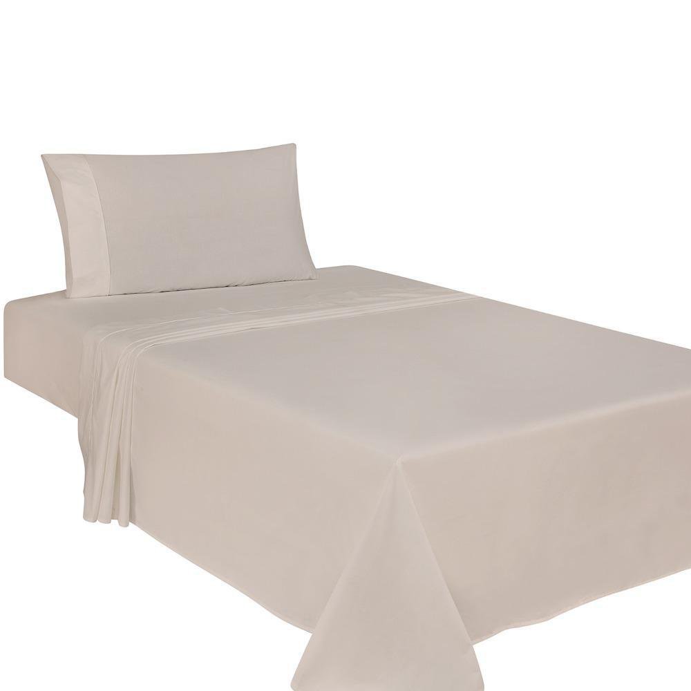 Set de Sábanas Beige 60/40 180 Hilos - Varios Tamaños Imperial