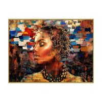 Cuadro Decorativo Mujer Multicolor 60X80 Cm con Marco