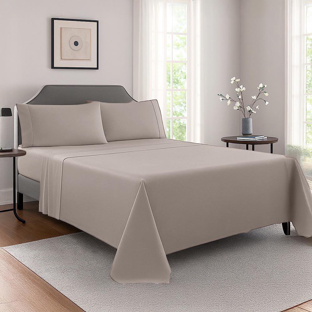 Set de Sábanas Beige 60/40 180 Hilos - Varios Tamaños Matrimonial