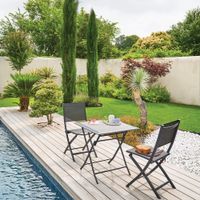Silla Plegable Esencia Grafito 45x57x90 Cm - Hesperide