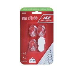 Ganchos Adhesivos 1.1 Lbs Transparentes 3 Pzas y 4 Tiras - Ace