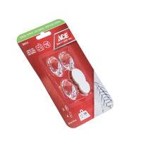 Ganchos Adhesivos 1.1 Lbs Transparentes 3 Pzas y 4 Tiras - Ace