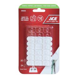Ganchos Adhesivos 0.66 Lb Transparentes 20 Pzas y 24 Tiras- Ace
