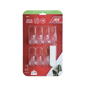 Ganchos Adhesivos 4.4 Lbs Transparentes 7 Pzas y 10 Tiras - Ace