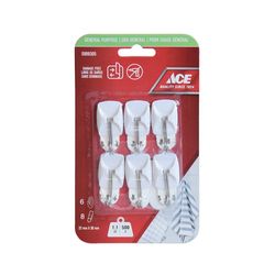 Ganchos Adhesivos 1.1 Lbs Blancos 6 Pzas 8 Tiras - Ace