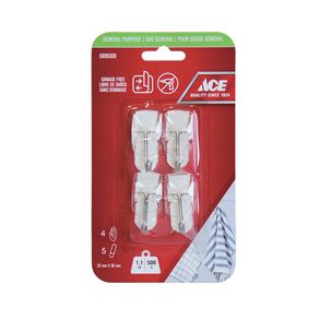 Ganchos Adhesivos 1.1 Lbs Transparentes 4 Pzas y 5 Tiras - Ace