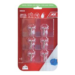 Ganchos Adhesivos Zonas Húmedas 4.4Lbs Transparentes 6 Pzas - Ace