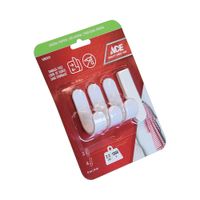 Ganchos Adhesivos 2.2 Lbs Blancos 3 Pzas y 4 Tiras - Ace