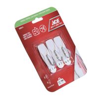 Ganchos Adhesivos 2.2 Lbs Blancos 3 Pzas y 4 Tiras - Ace