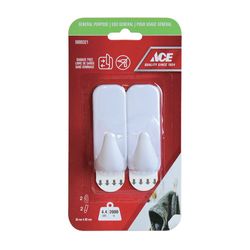 Ganchos Adhesivos 4.4 Lbs Blancos 2 Pzas y 2 Tiras - Ace