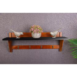 Repisa Decorativa con 4 Ganchos 60X20 Cm - Viva