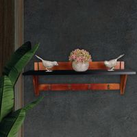 Repisa Decorativa con 4 Ganchos 60X20 Cm - Viva