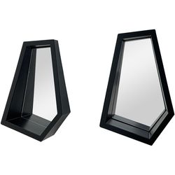 Repisas con Espejo Negras 2 Pzas 11.5X19X26 Cm - Concepts