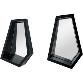 Repisas con Espejo Negras 2 Pzas 11.5X19X26 Cm - Concepts