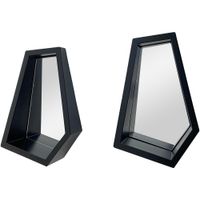 Repisas con Espejo Negras 2 Pzas 11.5X19X26 Cm - Concepts