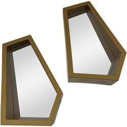 Repisas con Espejo Doradas 2 Pzas 11.5X19X26 Cm - Concepts
