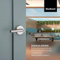 Manija Rimini Dormitorio Recta Cromo Satinado - Kwikset
