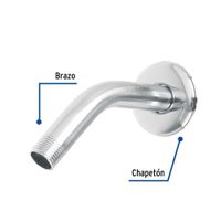 Brazo de Pared Cromado con Chapeta - Foset