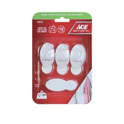 Ganchos Adhesivos 2.2 Lbs Transparentes 3 Pzas y 4 Tiras - Ace