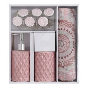Set de Accesorios para Baño Rosa 15 Pzas - Viva