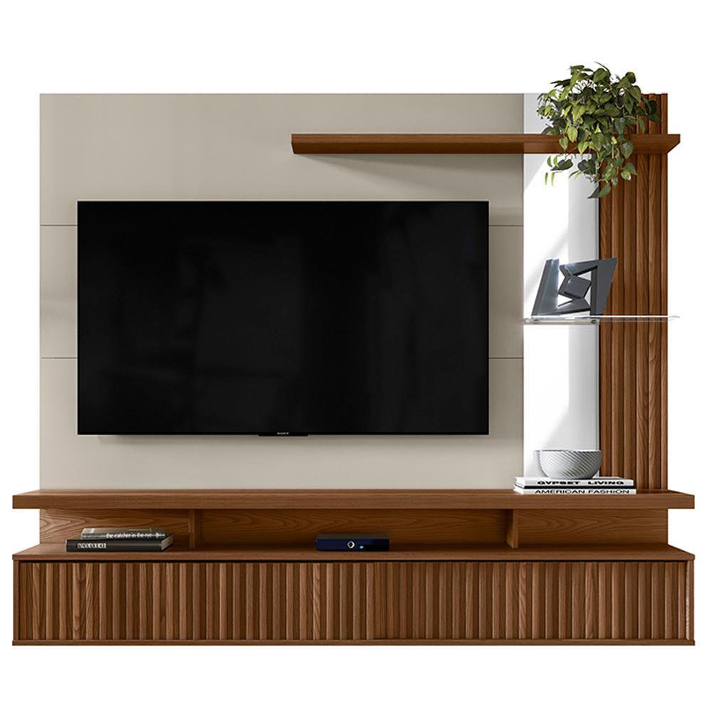 Panel Aéreo para TV Margo 182 x 32 x 154 Cm Color Blanco y Café