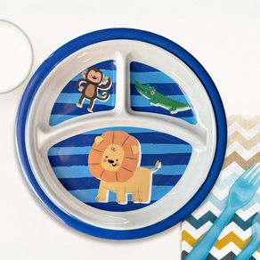 Plato Con Divisiones 25 Cm para Chicos de Animalitos - Best Melamine