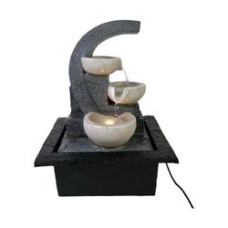 Fuente con Cascada Gris 21.5X19X28 Cm - Concepts