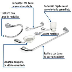 Set de 6 Accesorios para Baño Aero - Foset