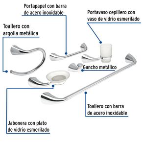 Set de 6 Accesorios para Baño Aero - Foset