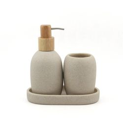 Set de Accesorios para Baño Beige 3 Pzas - Viva
