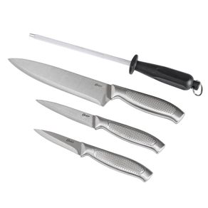 Set de 3 Cuchillos y Afilador de Acero Inoxidable - Oster