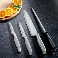 Set de 3 Cuchillos y Afilador de Acero Inoxidable - Oster