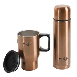 Set de Vaso y Termo Bronce - Mr. Coffee