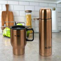 Set de Vaso y Termo Bronce - Mr. Coffee