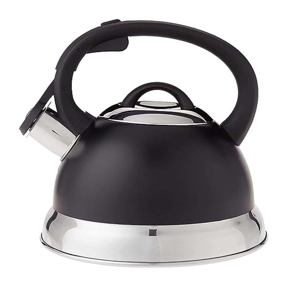 Tetera de 1.7 L con Silbato Color Negro Tetera con Silbato Negra y Plateado