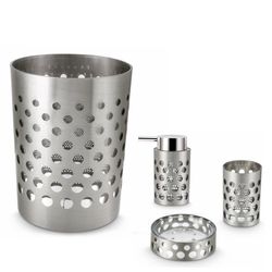 Set de Accesorios para Baño Plateados 4 Pzas - Viva