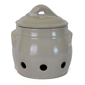 Ollita  Blanca Para Cebolla Y Ajos Con Tapa - Niu Haus
