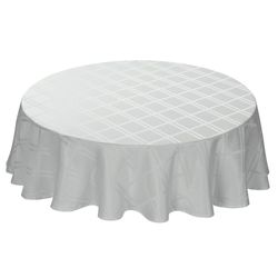 Mantel Redondo con Relieve Blanco de 180 Cm - Viva