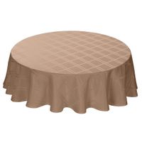 Mantel Redondo con Relieve Taupe de 180 Cm - Viva