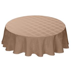 Mantel Redondo con Relieve Taupe de 180 Cm - Viva