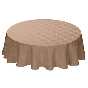 Mantel Redondo con Relieve Taupe de 180 Cm - Viva