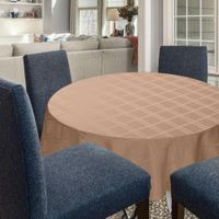 Mantel Redondo con Relieve Taupe de 180 Cm - Viva