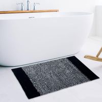 Alfombra Snow Rectangular para Baño Gris y Negra - Viva