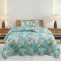 Set de Cubrecama Estampado Flores - Viva Varios Tamaños