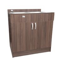 Mueble de Cocina con Lavatrastos Doble Fosa Nogal Paramo
