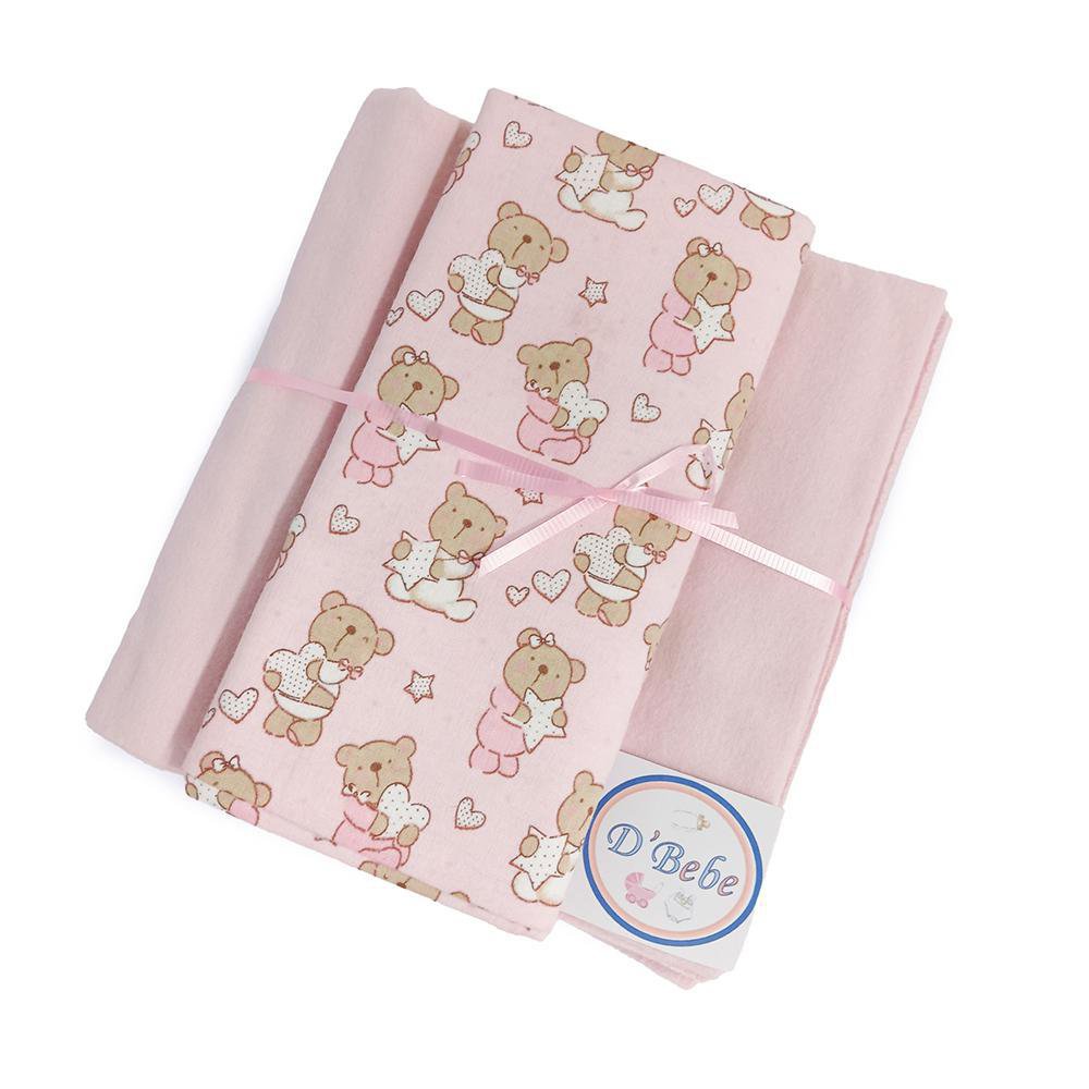 Set de Colchas de 2 Piezas de Franela Color Rosado Set de Colchas Franela Rosa