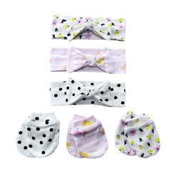 Set de 3 Moños y Guantes Floreados - Koala Baby