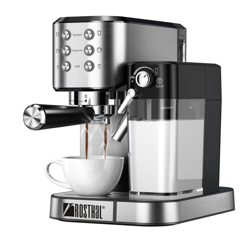 Máquina para Café Espresso de 20 Bares con Espumador de Leche Color Plateado