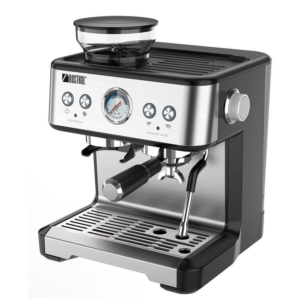 Máquina para Café Espresso con Espumador de Leche Color Plateado Máquina para Café Espress…
